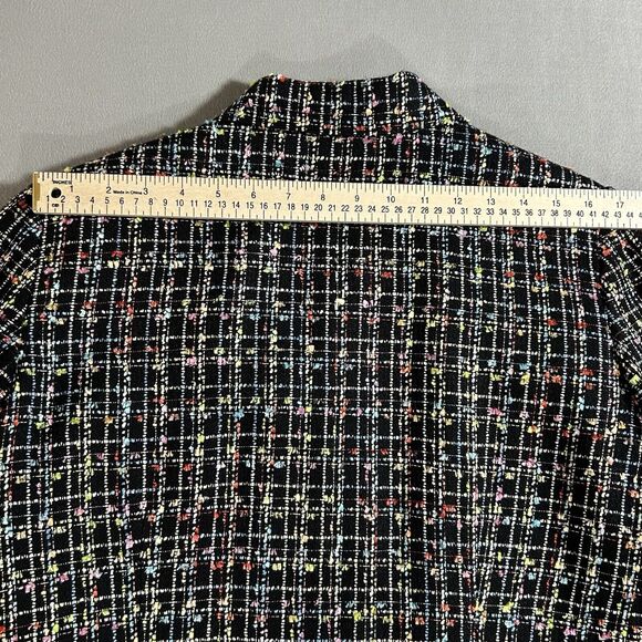 Vintage Sag Harbor Blazer Womens 16 Black Colorful Preppy Business Casual Jacket - Picture 7 of 14